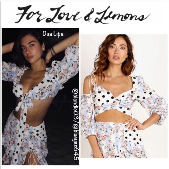 Foe Love & Lemons St. Louis robin blue crop top XS